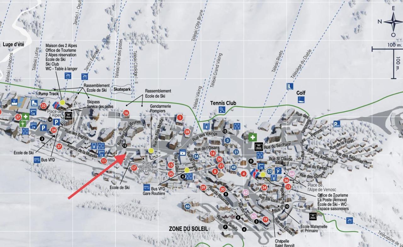 Appart Centre Station Les 2 Alpes, Parking, Wifi Les Deux Alpes Bagian luar foto